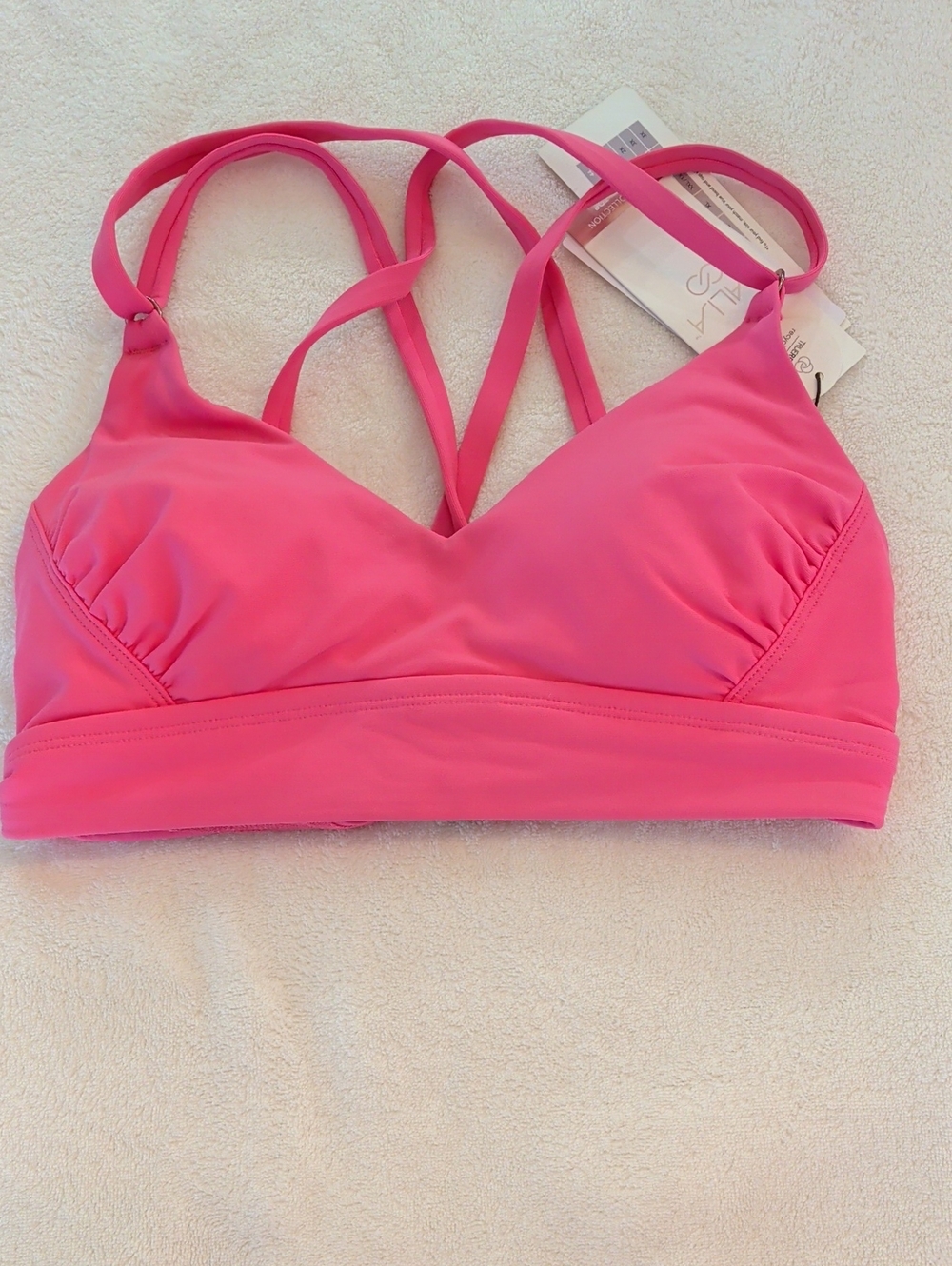 Calia Pink Heat Strappy Back Bikini Top